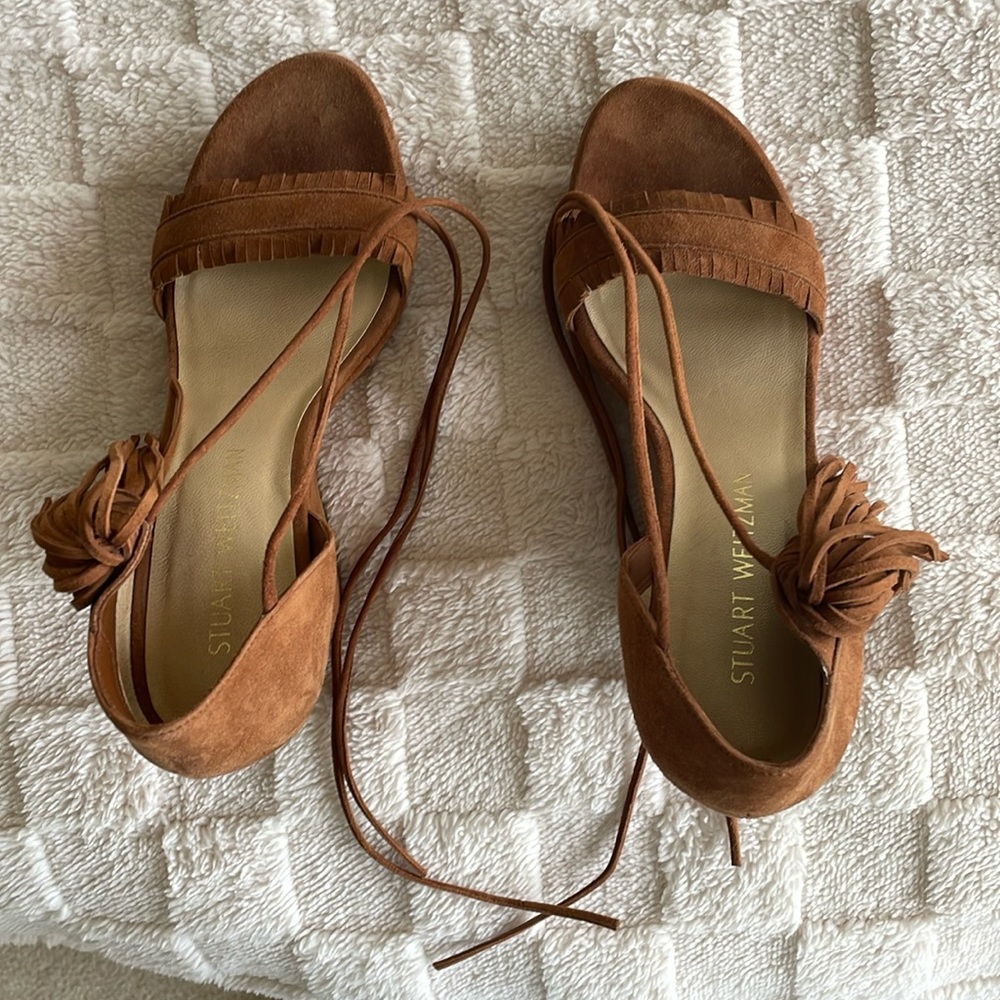 Stuart Weitzman suede platform wedges. Size 7 1/2.